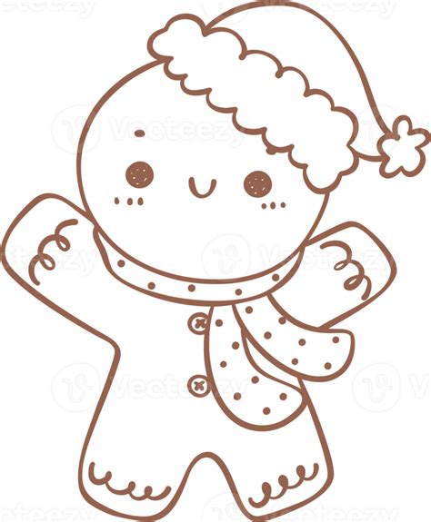 Gingerbread Man Outline 32334056 Png