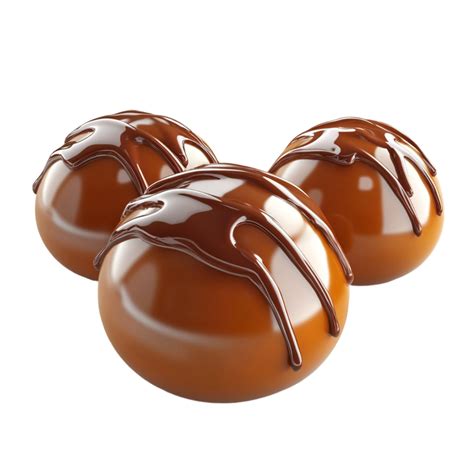 Three Chocolate Balls On Transparent Background Ai Generative 48769637 Png