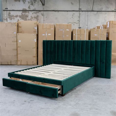 Isla King Upholstered Storage Bed - Green Velvet | Green bedding, Upholstered storage bed, King ...