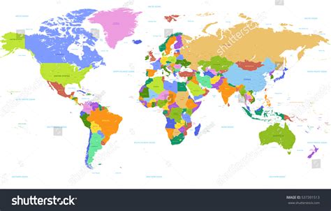 World Map With Highlighted Countries | Kinderzimmer 2018