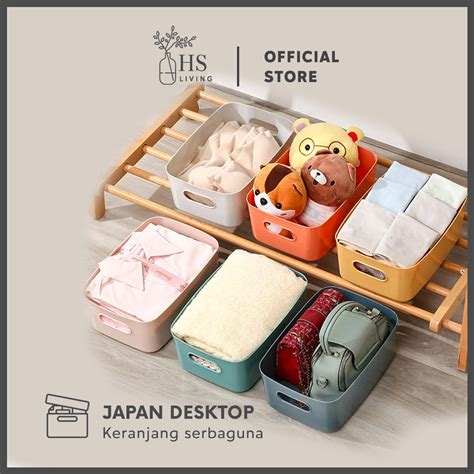 Jual HS Living SMALL MEDIUM LARGE Japan Desktop Storage Box Keranjang