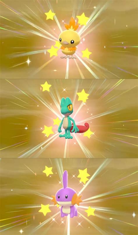 Shiny Hoenn Starter Trio Complete Rpokemonswordandshield