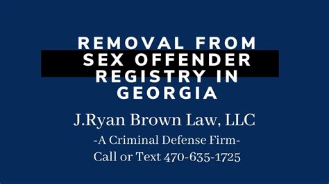 Removal From Sex Offender Registry In Georgia YouTube