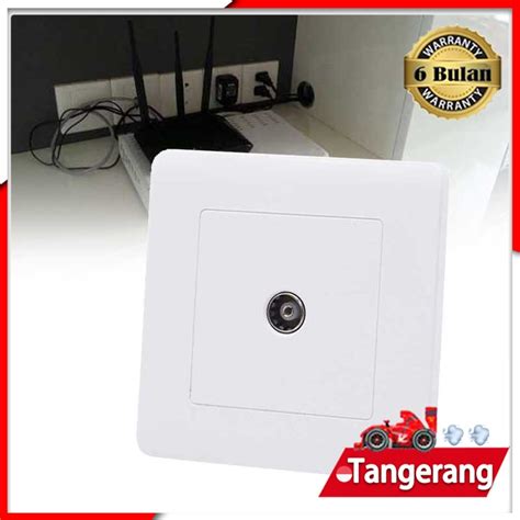 Jual Stop Kontak Antena TV Socket Outlet Antena TV White Shopee Indonesia