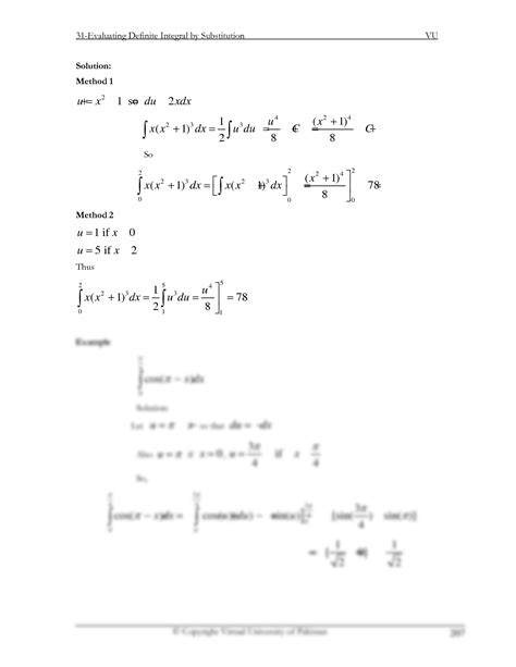 Solution Evaluating Definite Integral By Substitution Lecture 31