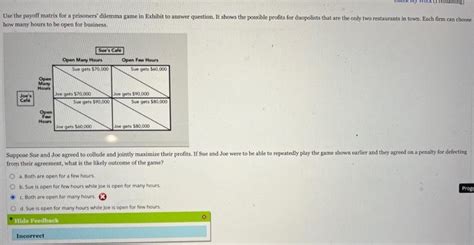 Solved Use The Payoff Matrix For A Prisoners Dilemma Game Chegg