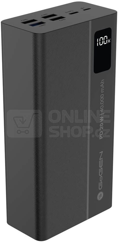 Powerbank GoGEN PB400001 40000 mAh, USB-C PD 20W - černá | OnlineShop.cz