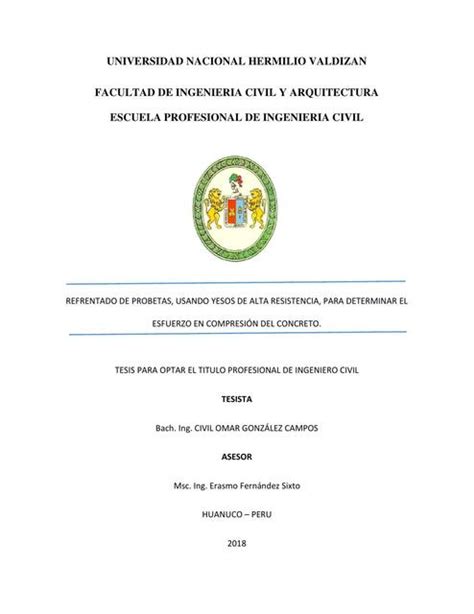 Refrentando De Probetas Usando Yesos De Alta Resistencia Ovidio Gualu