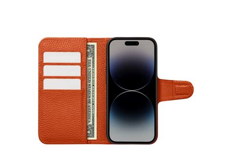 Étui portefeuille de luxe en cuir pour iPhone 14 Pro