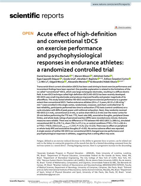 Pdf Acute Effect Of High Definition And Conventional Tdcs On Exercise