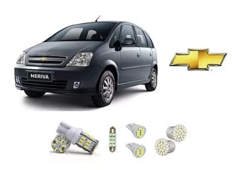 Kit Lampadas Leds Smd Pingo Teto Placa Re Chevrolet Meriva