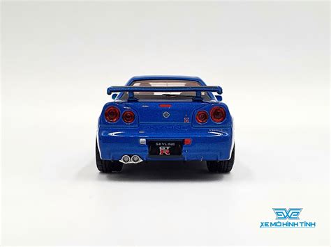 Xe Mô Hình Nissan Skyline Gt R R34 V Spec Ii Bayside Blue 164 Minig Shop Xe Mô Hình Tĩnh