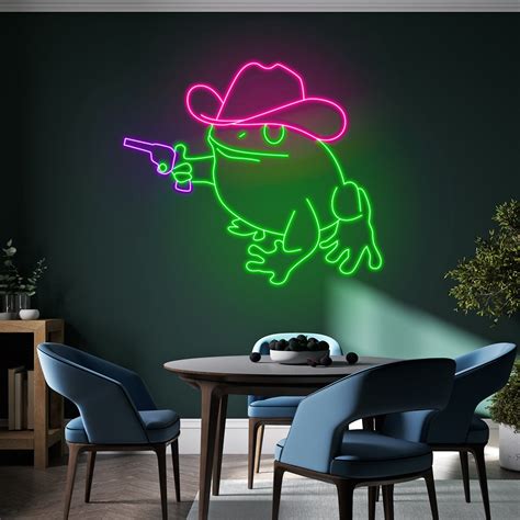 Cowboy Frog Neon Sign Cowboy Frog Led Signs Cowboy Frog Wall Led