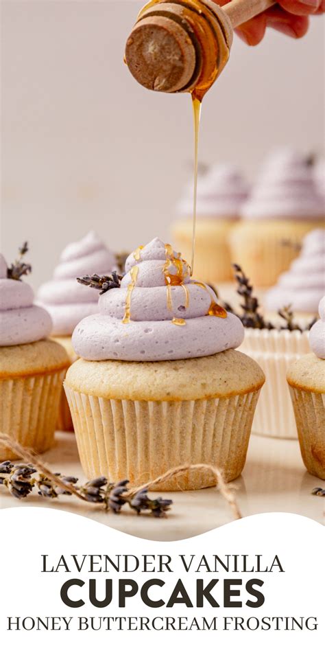 Vanilla Lavender Cupcakes With Honey Buttercream Frosting Recipe In