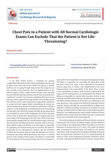 PDF Chest Pain In A Patient With All Normal Cardiologic Exams Can