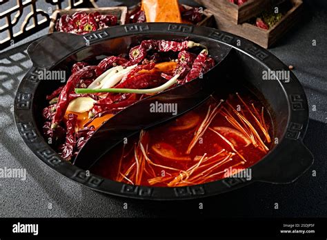 Sichuan And Chongqing Hot Pot Spicy Hot Pot Tomato Hot Pot Stock Photo Alamy