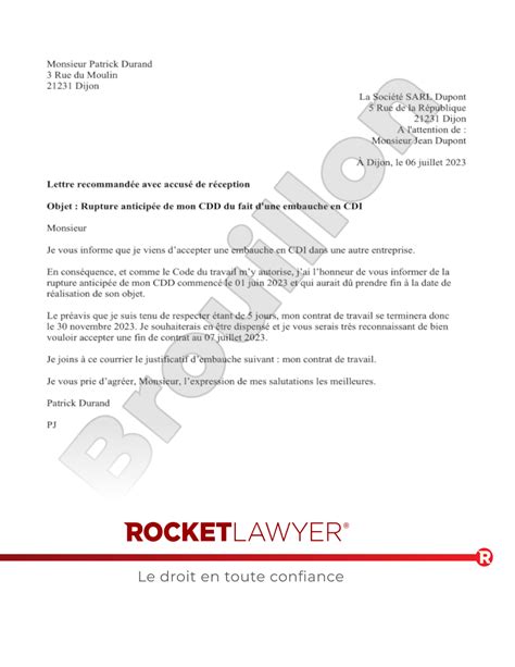 Lettre De D Mission Cdd Pour Cdi Exemple De Courrier Gratuit