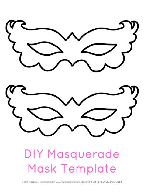 Printable Masquerade Mask Template