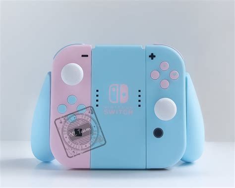 Custom Pastel Baby Pink And Blue Nintendo Switch Joy Con Joycon