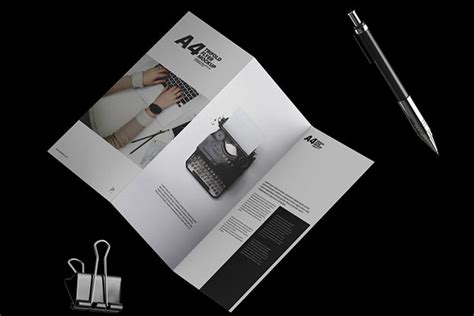 Tri Fold Brochure Mockup Laying Open Free Resource Boy