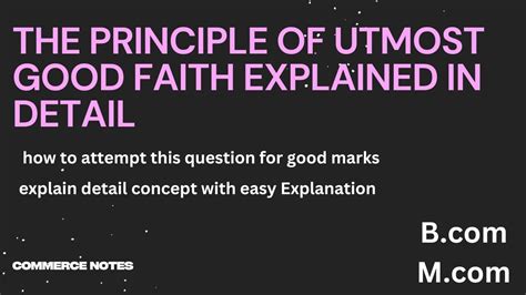 The Principle Of Utmost Good Faith Explained In Detail B M