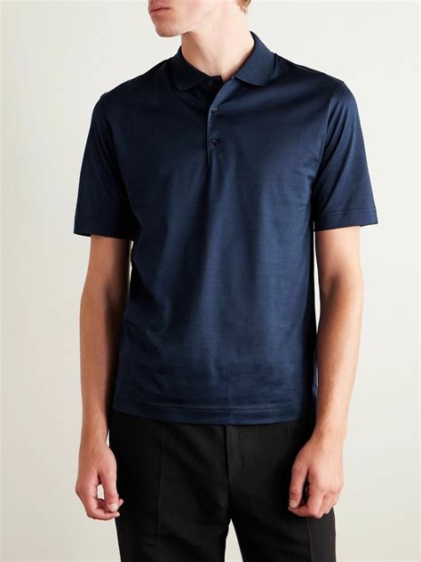 charvet slim fit cotton polo shirt blue charvet