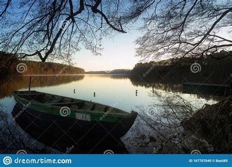 A rowing boat on the lake stock photo. Image of feldberg - 167707040