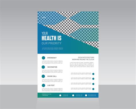 Medical or Health Care Flyer Template Design 17484484 Vector Art at ...