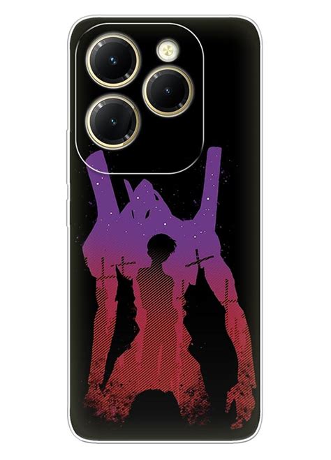 Infinix Hot 40 Pro чехол из силикона Евангелион Берсерк фон