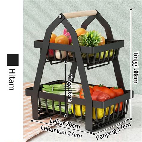 Jual RAK BAWANG Keranjang Rak Dapur Rak Buah Besi Rak Dapur Besi Kayu