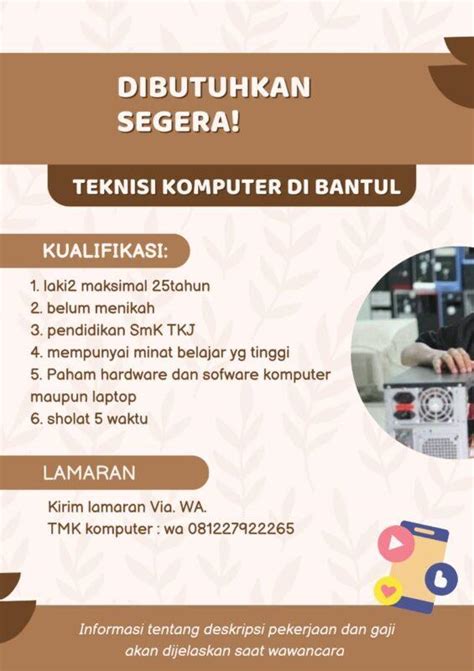 Lowongan Kerja Teknisi Komputer Di Cv Tunas Multi Karya Lokerjogja Id