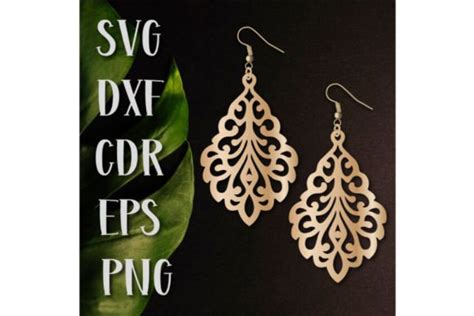 Earrings SVG Pendants Laser Cut Graphic By Fine Cutting Templates