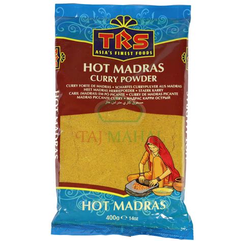 Trs Madras Curry Powder Hot 400g Taj Mahal Livs