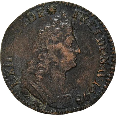 Monnaie France Louis Xiv Liard De France Au Buste G