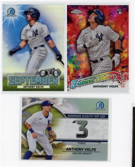 ANTHONY VOLPE 2023 Bowman Topps Chrome RC LOT 洋基金手套潛力新秀沃爾佩精美新人卡3張