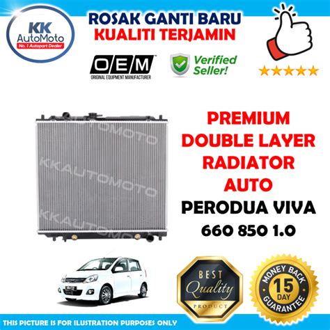 perodua viva    elite premium oem double layer radiator tangki