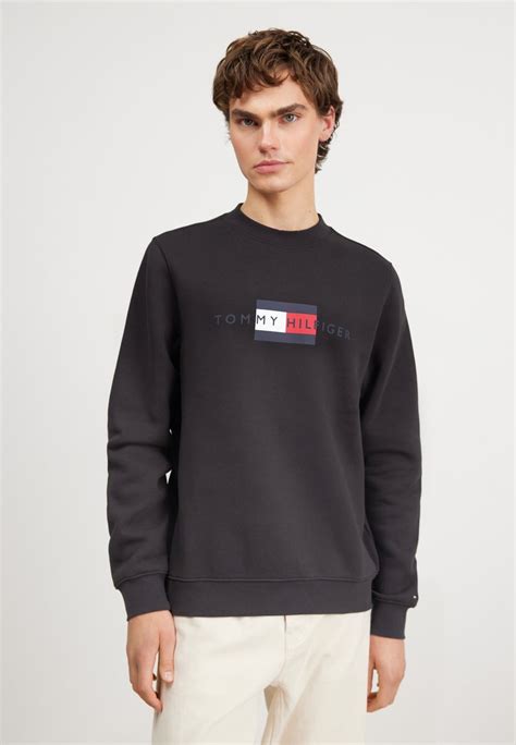 Tommy Hilfiger Hilfiger Flag Sweatshirt Sweatshirt Black Zalando