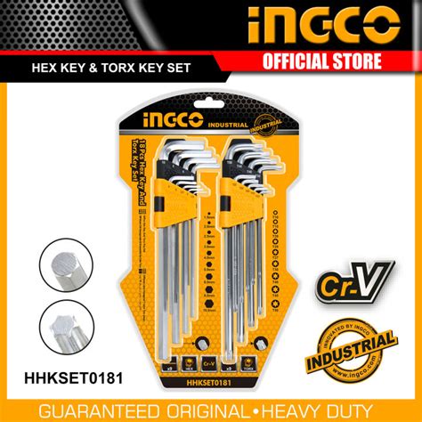 Ingco Hhkset Pcs Hex Key And Torx Key Set Iht Lazada Ph