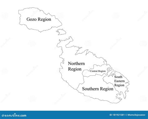 Regions Map Of Malta Cartoon Vector | CartoonDealer.com #181921577