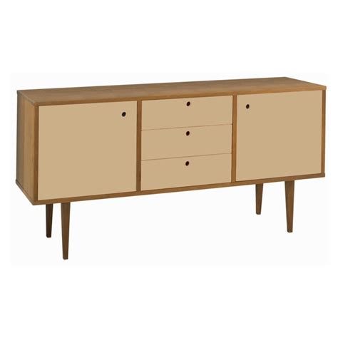Buffet Portas Gavetas Vintage Nude Laqueado Fosco E Estrutura Madeira Maciça Leroy Merlin