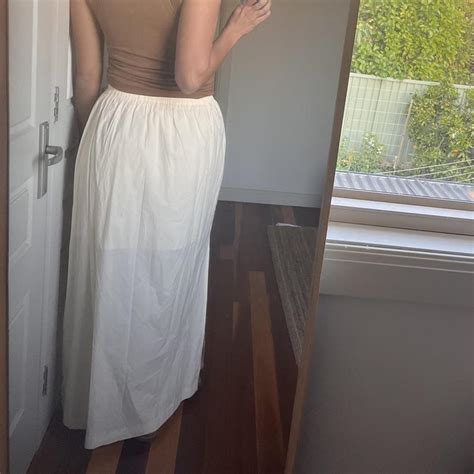 Nude Lucy Cream Maxi Skirt Size S Depop
