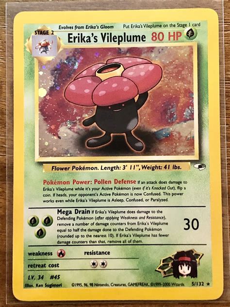 Pokémon Erikas Vileplume Gym Heroes English Holo Rare No 5