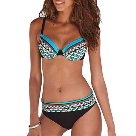 Minetom Bikini Femme 2 Pièces Sexy Tankinis Dos Nu Sport Bikinis Maillot De Bain Deux Piècesi