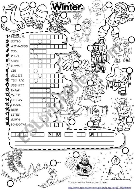 Winter Crossword Puzzle Printable