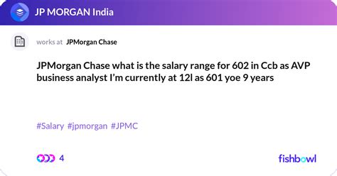 Jpmorgan Chase What Is The Salary Range For 602 In Fishbowl