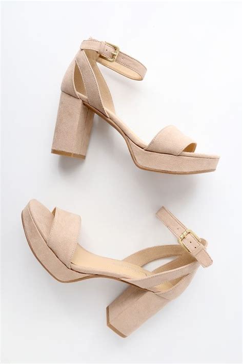 Chinese Laundry GO ON NUDE SUEDE PLATFORM ANKLE STRAP HEELS Mod And