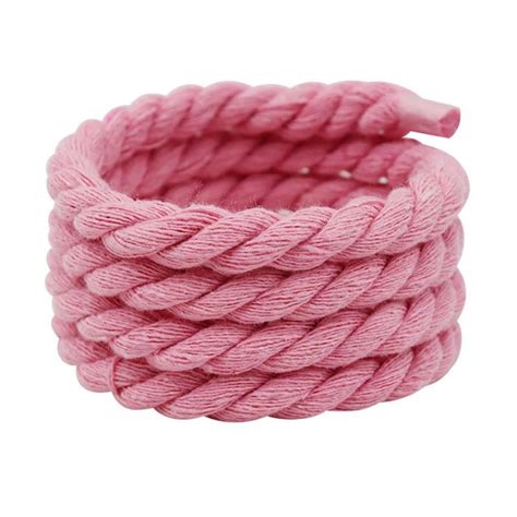 8mm Bold Cotton Linen Twist Weave Shoelaces Solid Color Rope Shoes