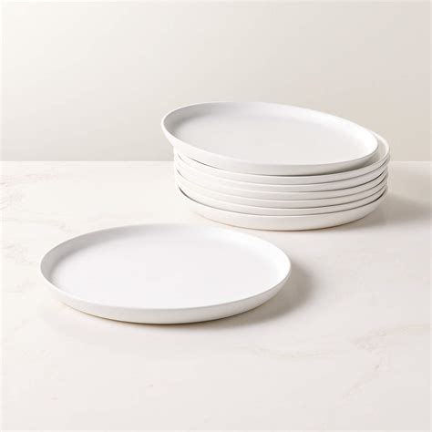 Mori Matte White Dinner Plates Set Of 8 Reviews Cb2