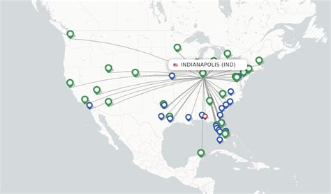 Direct (non-stop) flights from Indianapolis (IND) - FlightsFrom.com