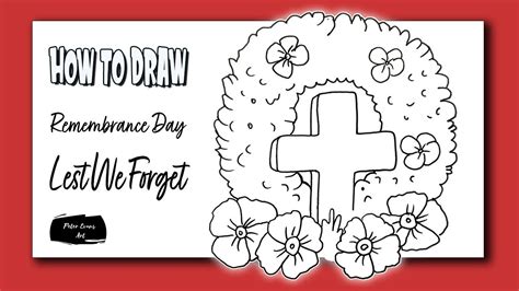 How to Draw a Cross, Wreath and Poppies | Remembrance Day Art - YouTube